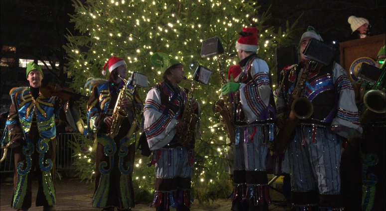 Rittenhouse Square is alive with Christmas cheer after hundreds of people showed up Tuesday night to watch the tree lighting ceremony. Rittenhouse Square is alive with Christmas cheer after hundreds of people showed up Tuesday night to watch the tree lighting ceremony.