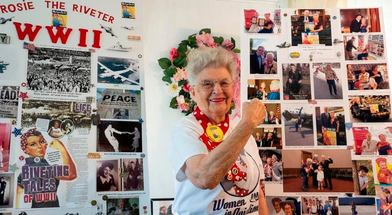 Mae Krier was 17 when she left for Boeing in Seattle, where she worked from 1943 to 1945. While American men were off fighting World War II overseas, women here on the homefront stepped up to the plate to do whatever was needed.