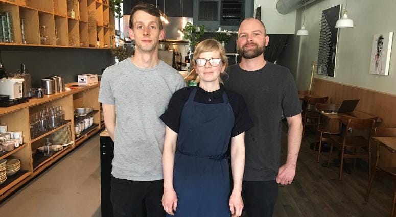 From left: Cadence restaurant co-owners and chefs Jon Nodler, Sam Kincaid and Michael Fry. Cadence restaurant co-owners