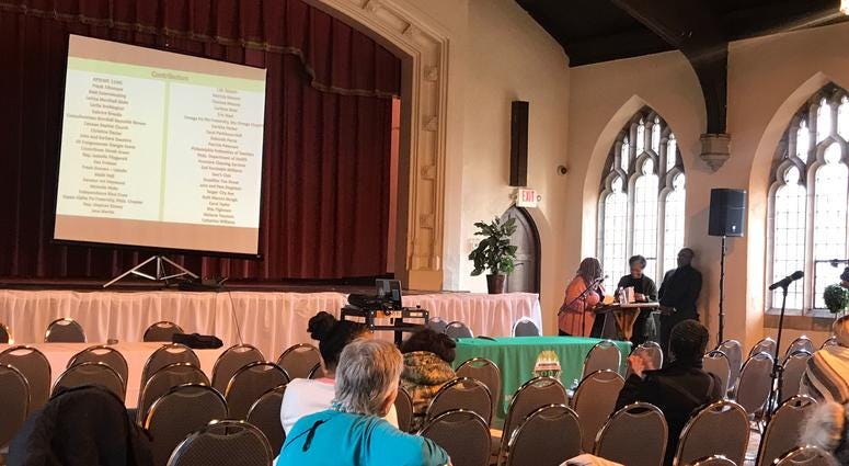 The "Gun Violence: Beyond a Conversation" event at Canaan Baptist Church in Germantown included a gun buyback event. The "Gun Violence: Beyond a Conversation" event at Canaan Baptist Church in Germantown included a gun buyback event.