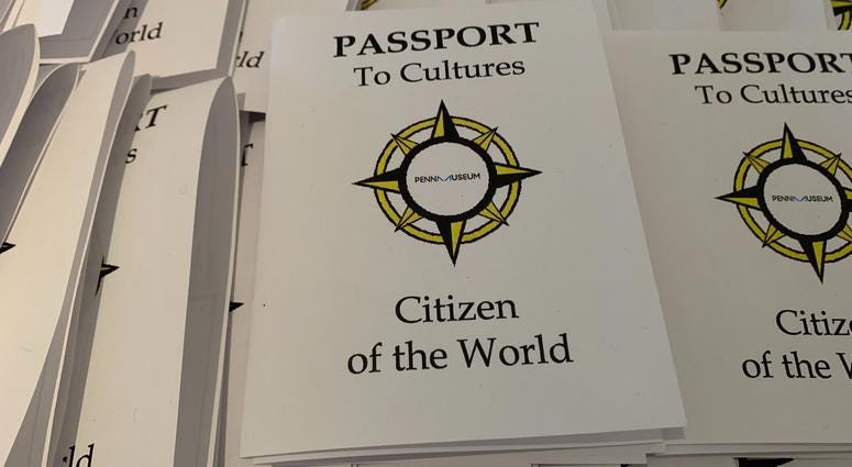 The Penn Museum hosted an educational event for young visitors about holiday celebrations across the globe. Mock passports given to kids at the Penn Museum as part of an event about holiday celebrations across the globe