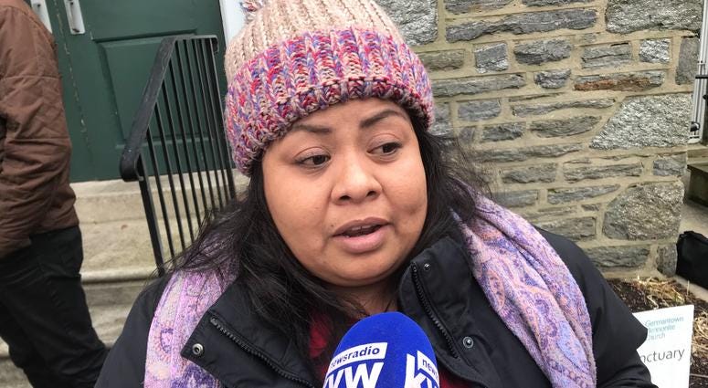 Carmela Hernandez has lived at Germantown Mennonite Church for nearly a year. Carmela Hernandez has lived at Germantown Mennonite Church for nearly a year.