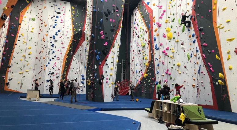 The Cliffs at Callowhill opened Saturday morning. At 40,000 square feet, it is the largest rock climbing gym in Pennsylvania. The Cliffs at Callowhill opened Saturday morning. At 40,000 square feet, it is the largest rock climbing gym in Pennsylvania.