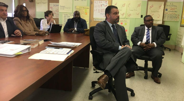 Pedro Rivera, the Pennsylvania secretary of education, visited two Philadelphia elementary schools Wednesday. Pedro Rivera, the Pennsylvania secretary of education, visited two Philadelphia elementary schools Wednesday.