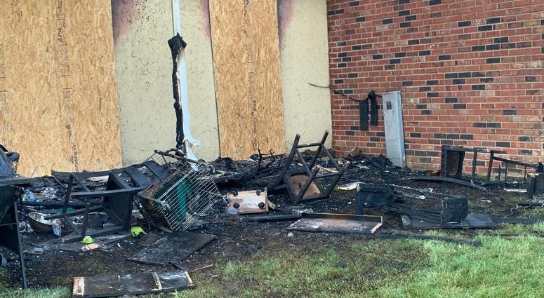 Fire rips through a section of the Ryan’s Run East Apartments in Maple Shade overnight. Fire rips through a section of the Ryan’s Run East Apartments in Maple Shade overnight.