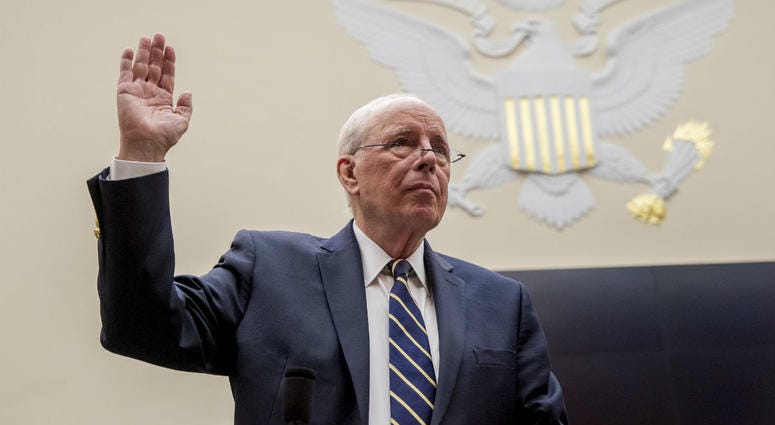 Former White House counsel for the Nixon administration John Dean is sworn in before a House Judiciary Committee hearing on the Mueller Report on Capitol Hill in Washington, Monday, June 10, 2019. Former White House counsel for the Nixon administration John Dean is sworn in before a House Judiciary Committee hearing on the Mueller Report on Capitol Hill in Washington, Monday, June 10, 2019.