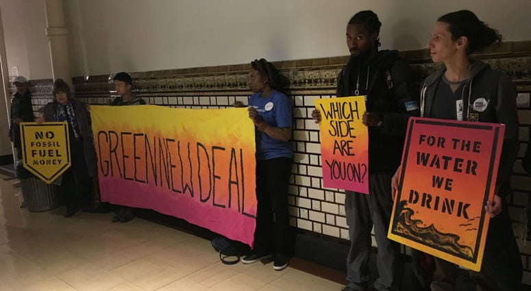 People opposed to a natural gas facility in Southwest Philadelphia protest at City Hall. People opposed to a natural gas facility in Southwest Philadelphia protest at City Hall.