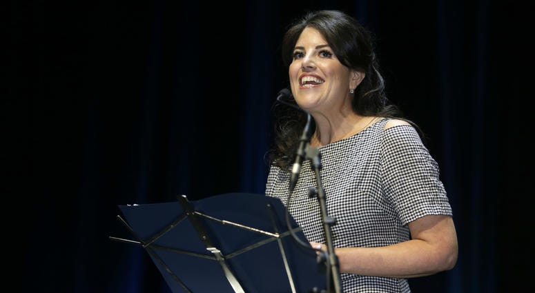 In this June 25, 2015, file photo, Monica Lewinsky attends the Cannes Lions 2015, International Advertising Festival in Cannes, southern France. Monica Lewinsky