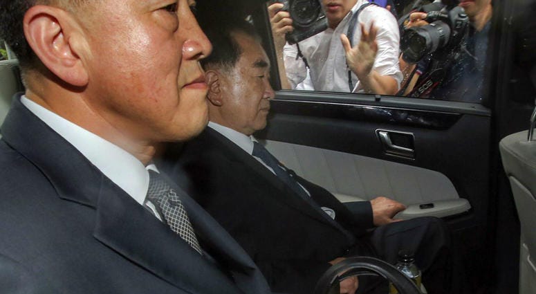 Kim Chang Son, a top aide to North Korean leader Kim Jong Un, is seen in a car leaving the Fullerton hotel in Singapore on 30 May 2018. Kim Chang Son