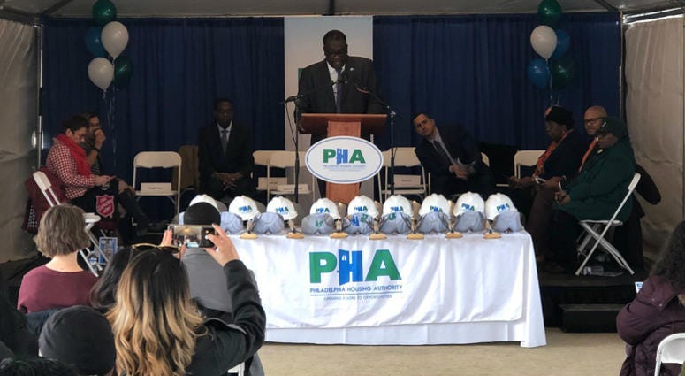 The Philadelphia Housing Authority broke ground Tuesday on its third phase of a 10-year transformation of the Sharswood/Blumberg neighborhood of North Philadelphia. The Philadelphia Housing Authority broke ground Tuesday on its third phase of a 10-year transformation of the Sharswood/Blumberg neighborhood of North Philadelphia.