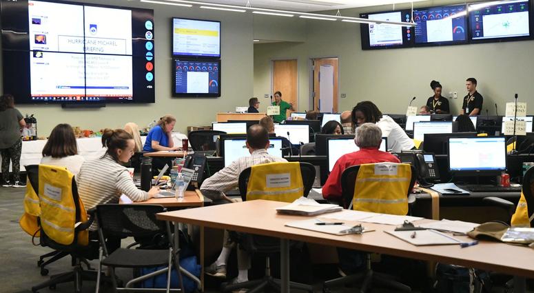 Tallahassee city and government officials receive updates on the status and what to expect from Hurricane Michael at Emergency Operations Center on Wednesday, Oct. 10, 2018. Tallahassee city and government officials receive updates on the status and what to expect from Hurricane Michael at Emergency Operations Center on Wednesday, Oct. 10, 2018.