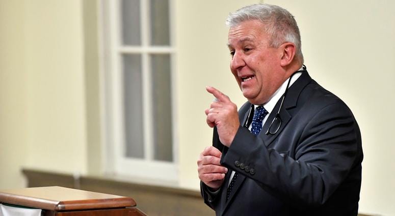 State Sen. Mike Folmer, of PA Senate District 48, speaks at the York College Center for Community Engagement on Oct. 29, 2018. State Sen. Mike Folmer