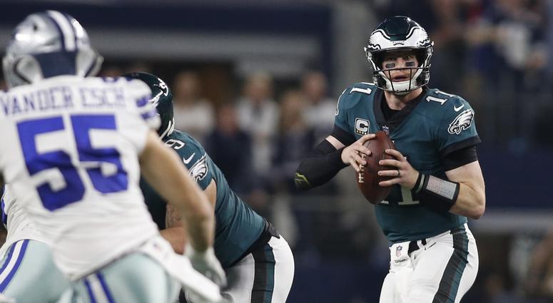 Dec 9, 2018: Philadelphia Eagles quarterback Carson Wentz looks to pass in the fourth quarter against the Dallas Cowboys at AT&T Stadium. Dec 9, 2018: Philadelphia Eagles quarterback Carson Wentz looks to pass in the fourth quarter against the Dallas Cowboys at AT&T Stadium.