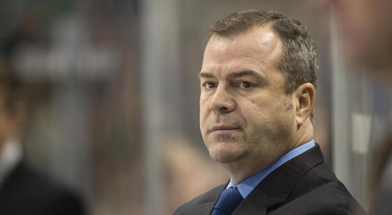 New York Rangers head coach Alain Vigneault watches his team take on the Dallas Stars during the third period at the American Airlines Center. New York Rangers head coach Alain Vigneault watches his team take on the Dallas Stars .
