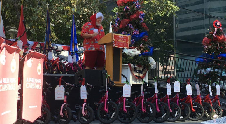 Comcast and the Philly Pops teamed up to give 205 bikes away for Christmas in July. Comcast and the Philly Pops teamed up to give 205 bikes away for Christmas in July.