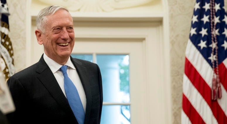 President Donald Trump wants a Space Force, a new military service he says is needed to ensure American dominance in space. But the idea is falling flat at the Pentagon, where Defense Secretary Jim Mattis said it would add bureaucracy and costs. In this July 30, 2018, file photo, Defense Secretary Jim Mattis attends a swearing in ceremony for Robert Wilkie as Secretary of the Department of Veterans Affairs in the Oval Office of the White House in Washington.