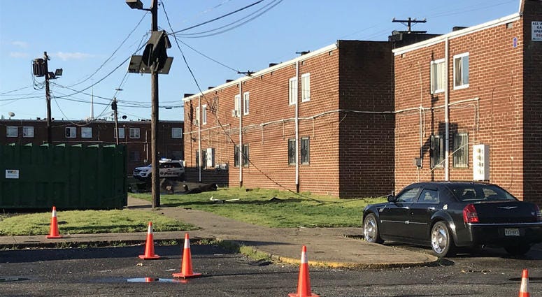 Twenty Camden families were forced out of their apartment building when winds ripped part of the roof off. Twenty Camden families were forced out of their apartment building when winds ripped part of the roof off.