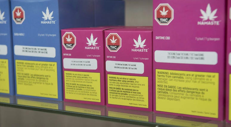 Cannabis products are shown inside a Cannabis NB retail store in Fredericton, New Brunswick, on Tuesday, Oct. 16, 2018. Cannabis products are shown inside a Cannabis NB retail store in Fredericton, New Brunswick, on Tuesday, Oct. 16, 2018.