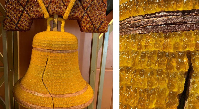 A candy sculpture of the Liberty Bill. A candy sculpture of the Liberty Bill.