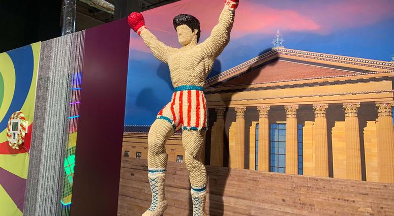 A candy sculpture of Rocky. A candy sculpture of Rocky.