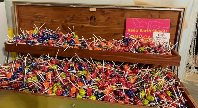 A treasure chest of Tootsie Pops. A treasure chest of Tootsie Pops.