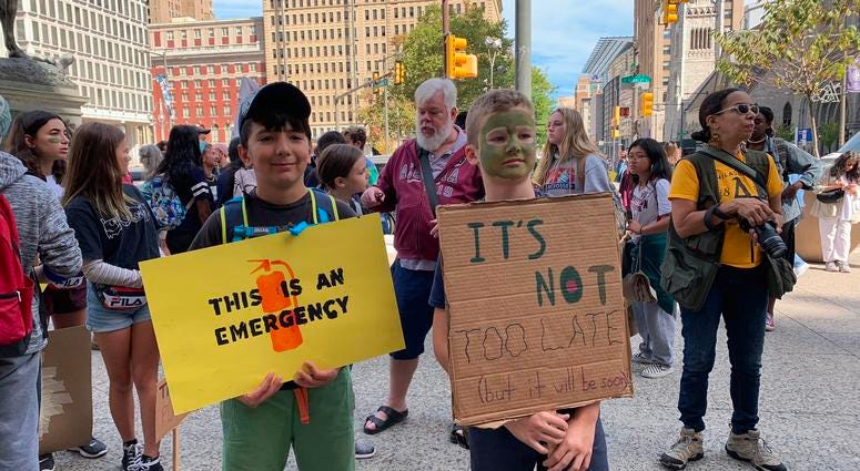 Thousands of Philadelphia and Philadelphia-area students skipped school Friday to gather at City Hall in solidarity with a global Climate Strike of young people all around the world. Thousands of Philadelphia and Philadelphia-area students skipped school Friday to gather at City Hall in solidarity with a global Climate Strike of young people all around the world.