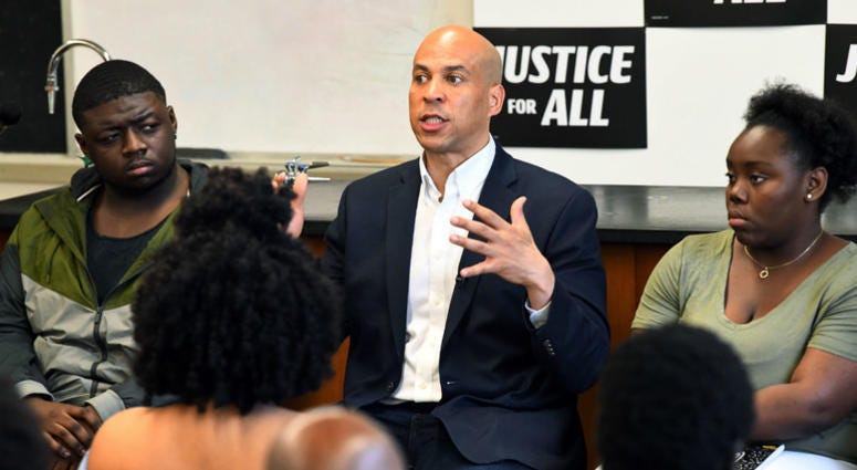 Democratic presidential candidate Sen. Cory Booker, D-N.J., speaks during a campaign stop on Friday, April 26, 2019, at Allen University in Columbia, S.C. Democratic presidential candidate Sen. Cory Booker, D-N.J., speaks during a campaign stop on Friday, April 26, 2019, at Allen University in Columbia, S.C.
