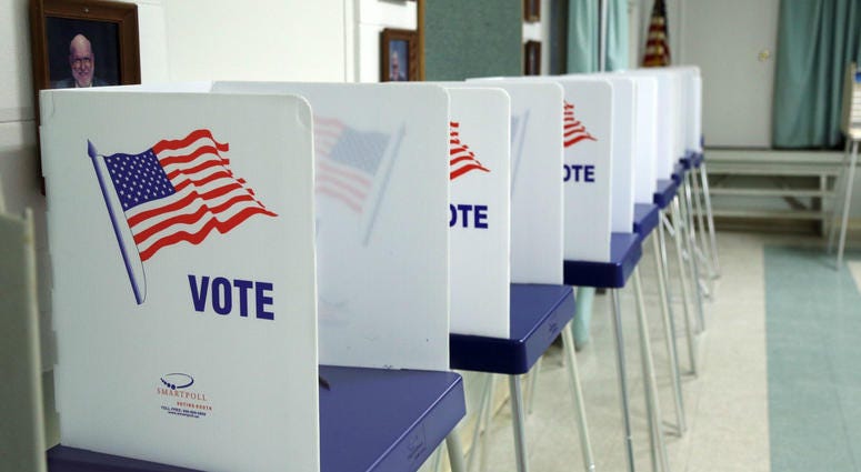 Four states -- Indiana, Ohio, North Carolina and West Virginia -- held party primaries Tuesday night. voting booths