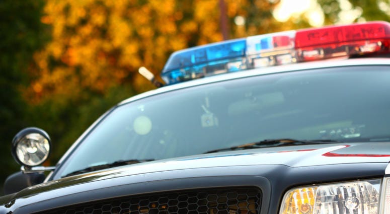 Front view of police car with siren and windshield Police Light Generic