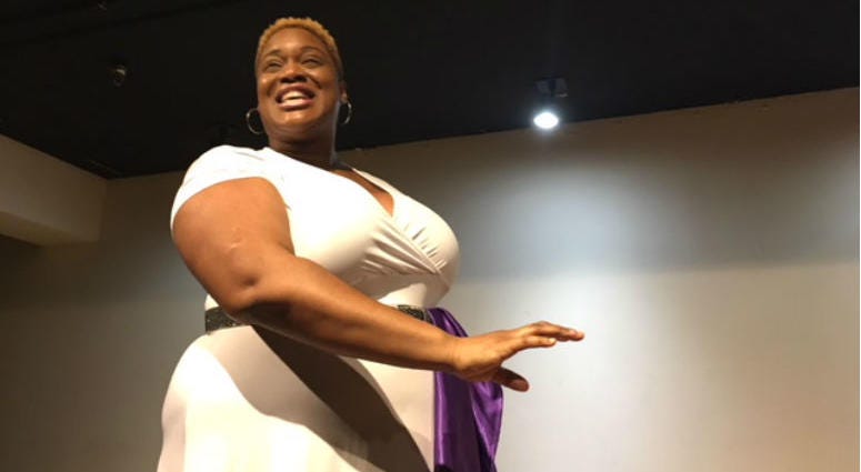 Nikki Powerhouse performs her one woman play, "The Art of I Am." Nikki Powerhouse