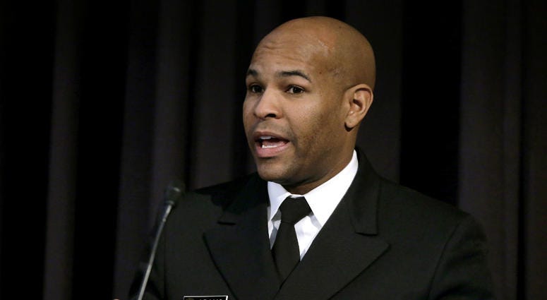 United States Surgeon General Jerome Adams addresses an audience during a national summit focused on police efforts to address the opioid epidemic at Harvard Medical School in Boston. United States Surgeon General Jerome Adams addresses an audience during a national summit focused on police efforts to address the opioid epidemic at Harvard Medical School in Boston.