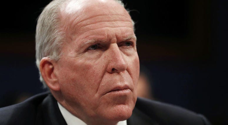 In this May 23, 2017, file photo former CIA Director John Brennan testifies on Capitol Hill in Washington before the House Intelligence Committee Russia Investigation Task Force. In this May 23, 2017, file photo former CIA Director John Brennan testifies on Capitol Hill in Washington before the House Intelligence Committee Russia Investigation Task Force.