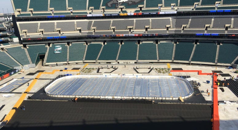 The ice rink at Lincoln Financial Field The ice rink at Lincoln Financial Field