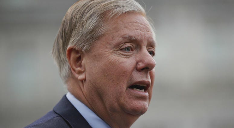 Sen. Lindsey Graham, R-S.C., speaks to members of the media outside the West Wing of the White House in Washington, after his meeting with President Donald Trump, Sunday, Dec. 30, 2018. Sen. Lindsey Graham, R-S.C., speaks to members of the media outside the West Wing of the White House in Washington, after his meeting with President Donald Trump, Sunday, Dec. 30, 2018.