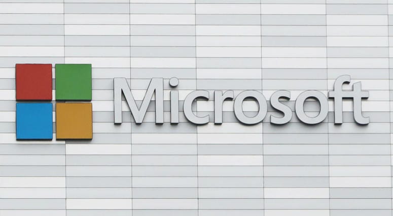 File photo dated 19/02/18 of a Microsoft sign. The technology giant has said it has fixed an error which saw legitimate mails diverted to spam and junk folders for users around the world. Microsoft sign