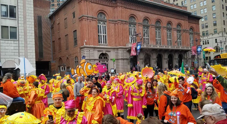 The annual Mummers Parade is in full swing on a surprisingly warm but windy New Year's Day. The annual Mummers Parade is in full swing on a surprisingly warm but windy New Year's Day.