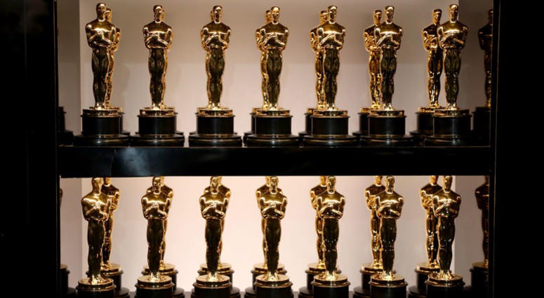 In this handout provided by A.M.P.A.S., Oscar Statues at the 90th Annual Academy Awards at the Dolby Theatre on March 4, 2018 in Hollywood, California. In this handout provided by A.M.P.A.S., Oscar Statues at the 90th Annual Academy Awards at the Dolby Theatre on March 4, 2018 in Hollywood, California.