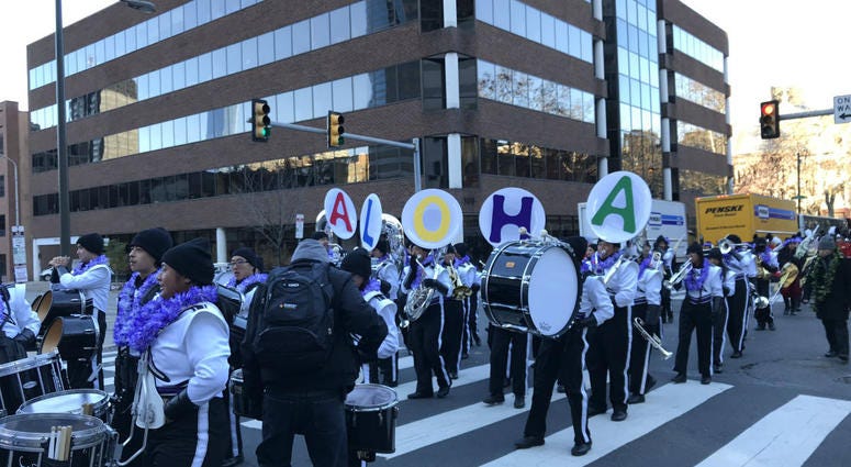 You know who must be really cold? This marching band from Hawaii! You know who must be really cold? This marching band from Hawaii!