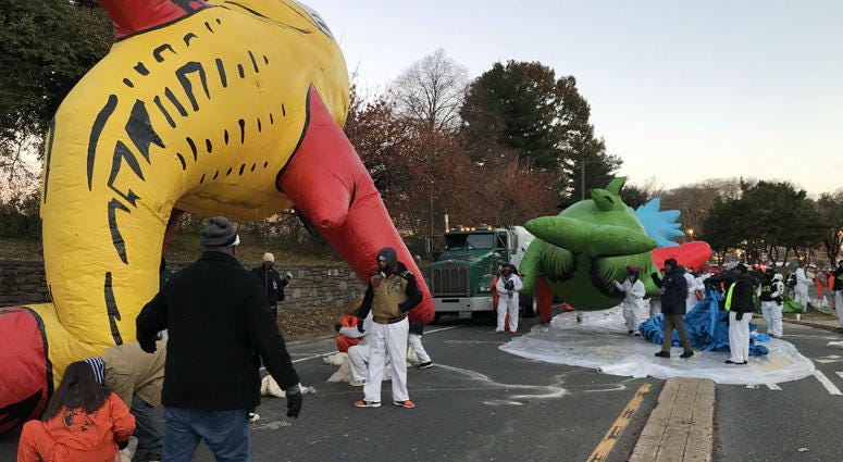 2018 Thanksgiving Parade inflation station 2018 Thanksgiving Parade inflation station