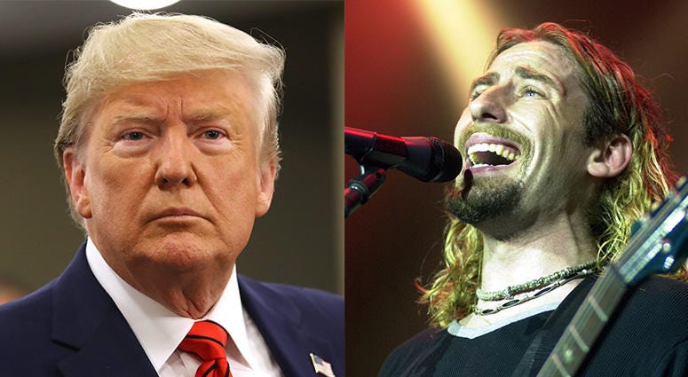 President Donald Trump (left) and Chad Kroeger of Nickelback President Donald Trump and Chad Kroeger of Nickelback