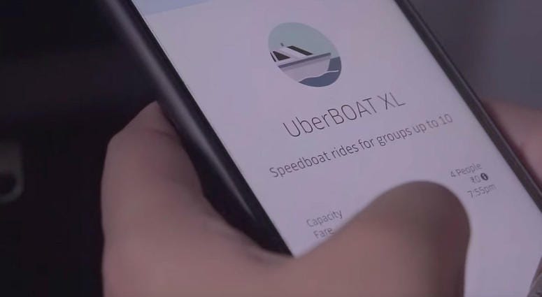 Uber is offering a new way to beat traffic jams in one of the world's most congested cities -- speedboats. Uber Boat service