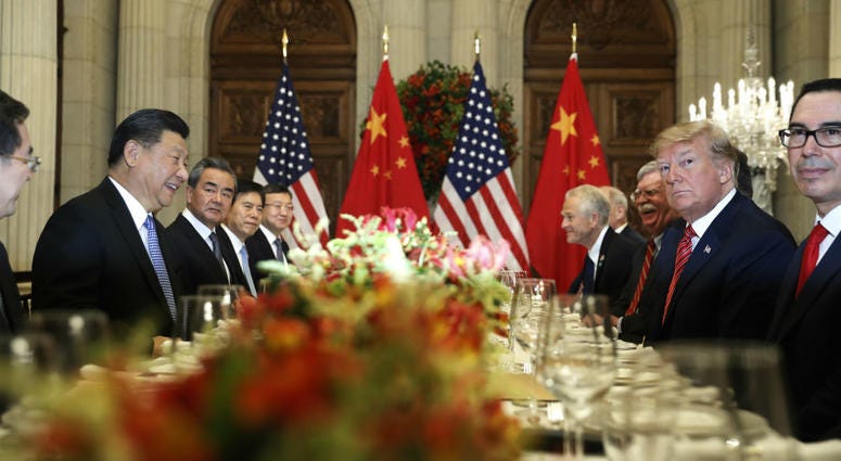President Donald Trump meets with China's President Xi Jinping during their bilateral meeting at the G20 Summit, Saturday, Dec. 1, 2018 in Buenos Aires, Argentina. President Donald Trump meets with China's President Xi Jinping during their bilateral meeting at the G20 Summit, Saturday, Dec. 1, 2018 in Buenos Aires, Argentina.