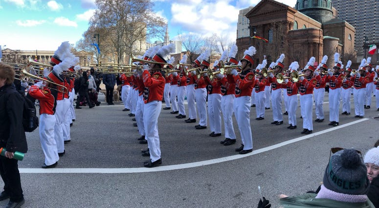 The Pennsbury High School Marching Band, from Fairless Hills, Pa., performs. The Pennsbury High School Marching Band, from Fairless Hills, Pa.