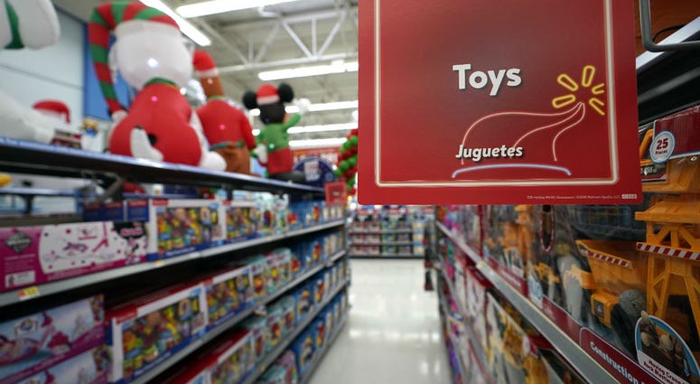 In this Friday, Nov. 9, 2018 photo, toys sit on the shelves at a Walmart Supercenter in Houston. In this Friday, Nov. 9, 2018 photo, toys sit on the shelves at a Walmart Supercenter in Houston.