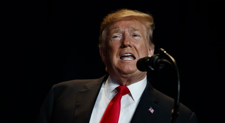 In this Feb. 7, 2019 photo, President Donald Trump speaks during the National Prayer Breakfast, in Washington. In this Feb. 7, 2019 photo, President Donald Trump speaks during the National Prayer Breakfast, in Washington.