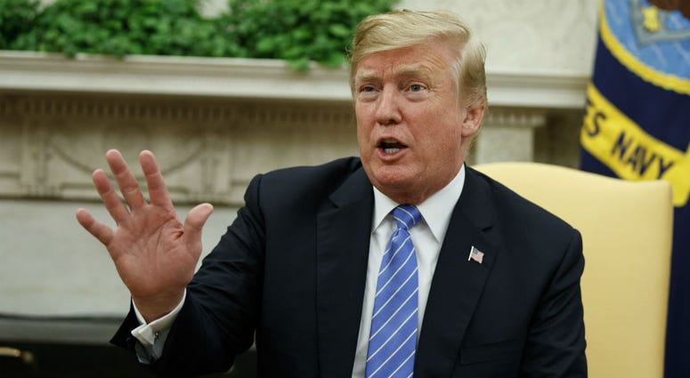President Donald Trump speaks during a meeting with Dutch Prime Minister Mark Rutte in the Oval Office of the White House, Monday, July 2, 2018, in Washington. President Donald Trump speaks during a meeting with Dutch Prime Minister Mark Rutte in the Oval Office of the White House, Monday, July 2, 2018, in Washington.