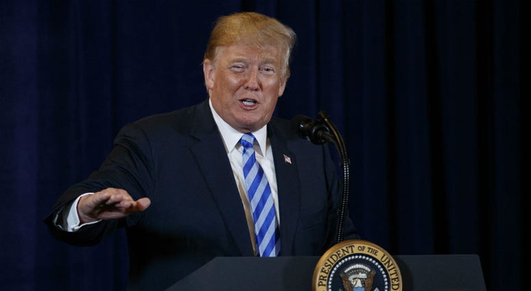 President Donald Trump speaks in Utica, N.Y., Monday, Aug. 13, 2018, at a joint fundraising committee reception in Utica, N.Y. President Donald Trump speaks in Utica, N.Y., Monday, Aug. 13, 2018, at a joint fundraising committee reception in Utica, N.Y.