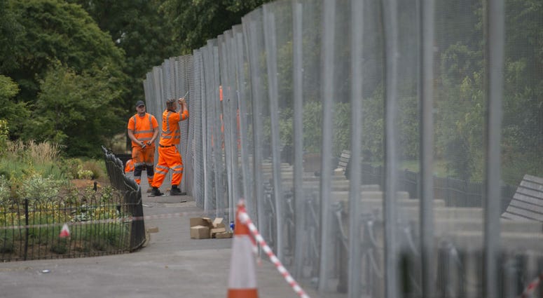 Security preparations near the US Ambassador's residence Winfield House, in Regent's Park, London, ahead of the visit to the UK of President Donald Trump, who will spend Friday night at the residence. Security preparations near the US Ambassador's residence Winfield House, in Regent's Park, London, ahead of the visit to the UK of President Donald Trump, who will spend Friday night at the residence.