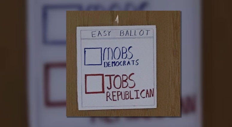Kecia Lee took a photo of the sign. Committee members at the polling place responded to her question as to why it was there with shrugs and smirks. Kecia Lee took a photo of the sign. Committee members at the polling place responded to her question as to why it was there with shrugs and smirks.