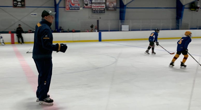 Craig Berube teaches kids at his annual summer hockey camp in Warminster. Craig Berube